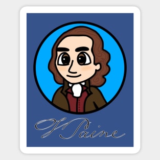 Patriot Portrait - Chibi Thomas Paine (Small Print) with Signature Sticker